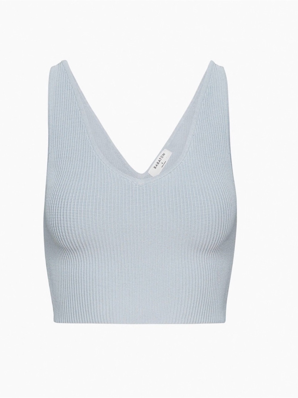 Babaton Aritzia sculpt knit cement blue Ribbed V-Neck  Tank - Light Blue